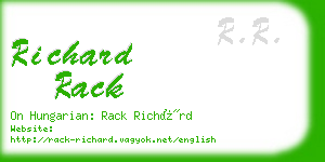 richard rack business card